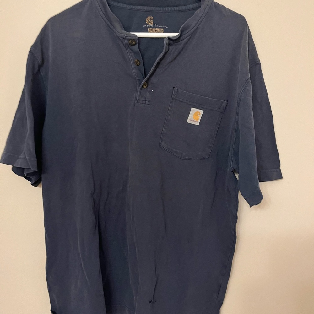 Carhartt Men's Casual Navy Button Down Shirt